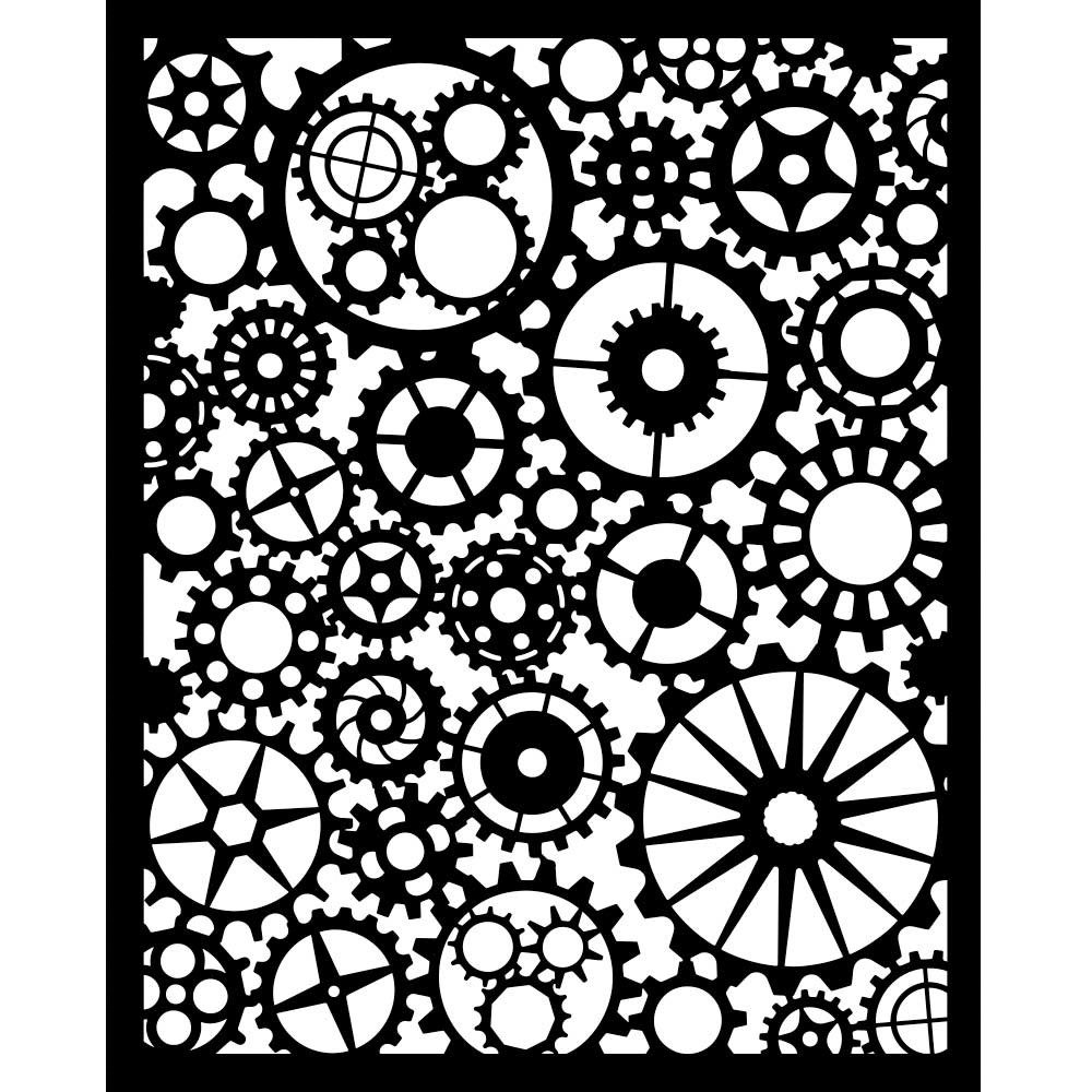 Stamperia Malschablone Voyages Fantastiques - Gears Pattern, 20 x 25 cm