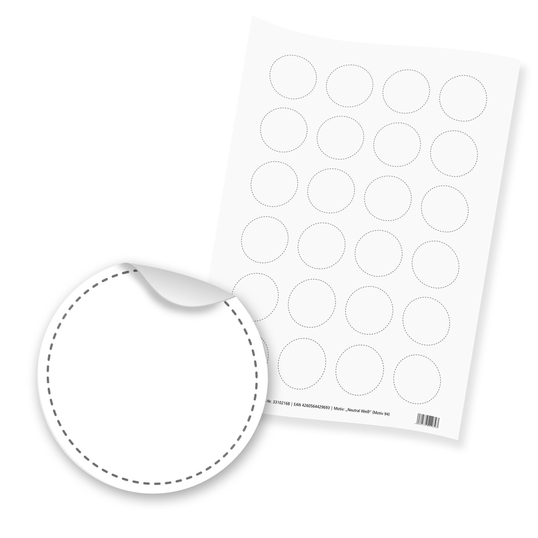 itenga Aufkleber 24x Sticker Neutral Weiß (Motiv 94) 4cm beschreibbar