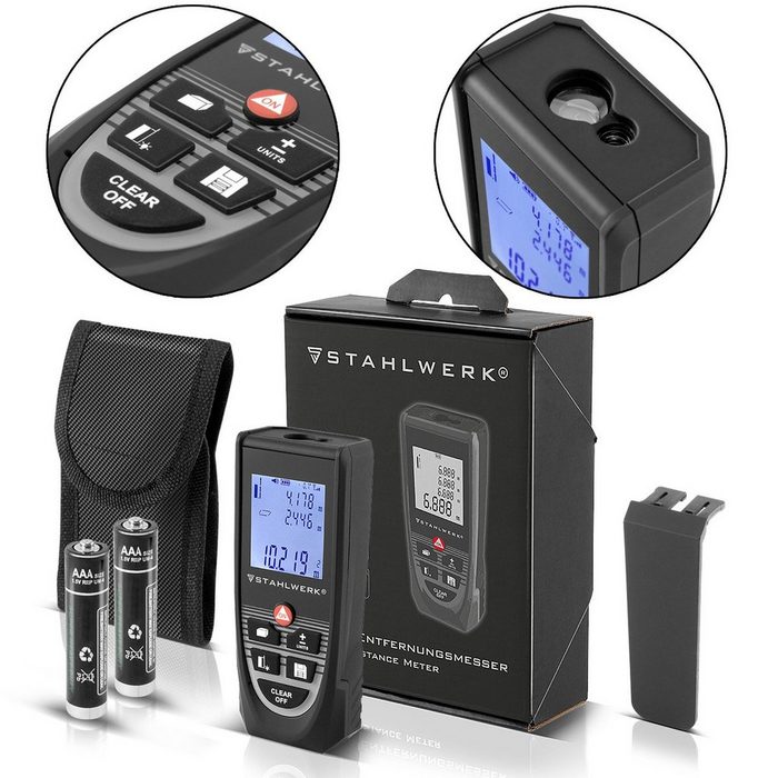 STAHLWERK Lasermessgerät Laser Entfernungsmesser LE-100 ST (Packung 5 St)