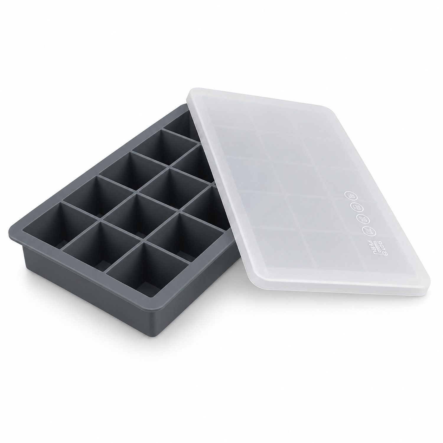 Camolo Eiswürfelform Silikon mit Deckel 15 Fach BPA-frei, für 15 Eiswürfel