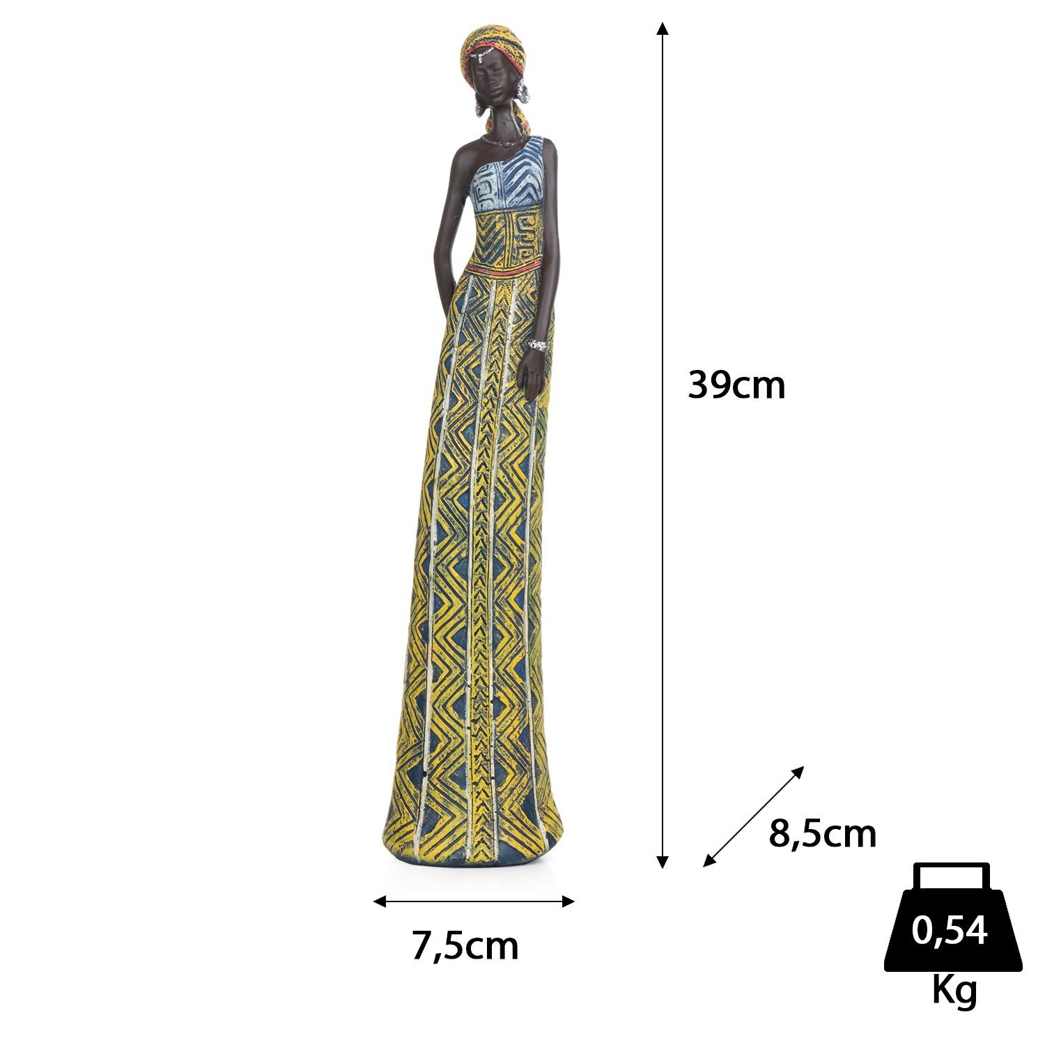 Afrikanische gelb Frauen Polyresin Figuren Dekofigur Dekofigur aus Kunstfigur kulturell Moritz aus Polyresin, Dekoration Dekoelement Deko-Figur