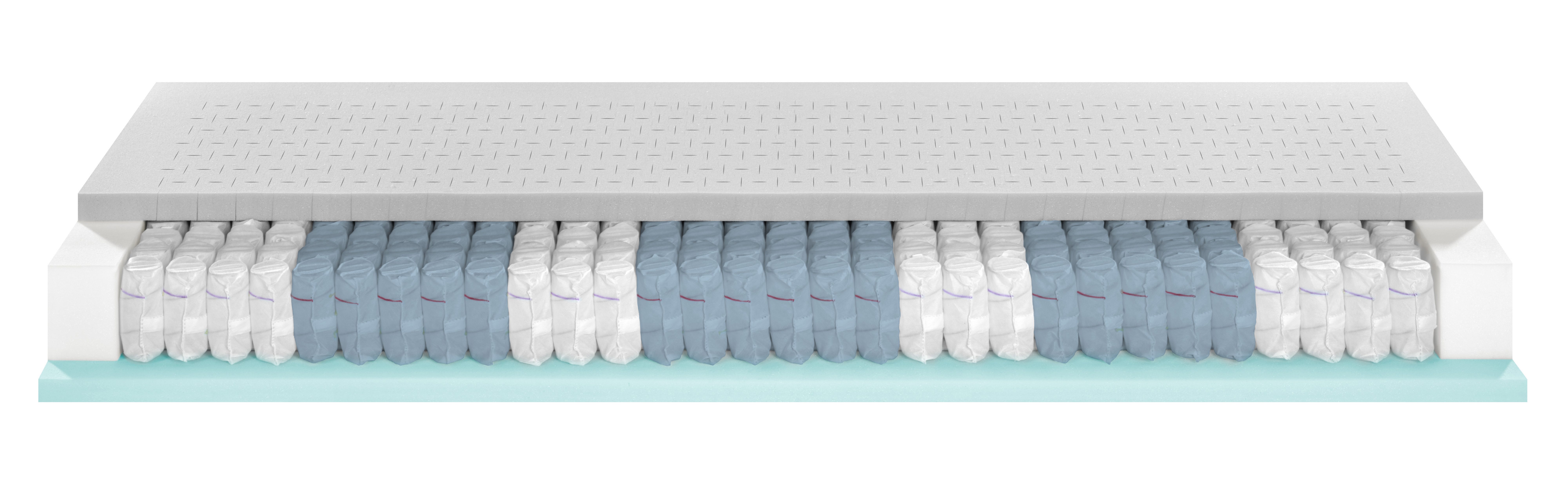 Taschenfederkernmatratze ergonomische Wendematratze 2in1, Irisette 2for4 TFK, Irisette, 22 cm hoch, zwei Härtegrade vereint in einer Matratze – fest und extra f – Bild 4 von 5