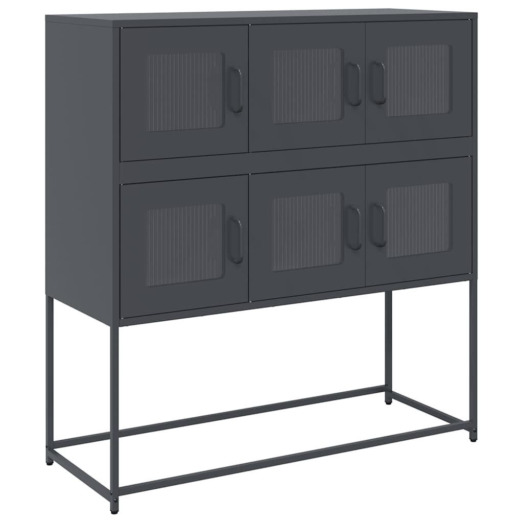vidaXL Sideboard Sideboard Anthrazit 100,5x39x107 cm Kaltgewalzter Stahl (1 St)