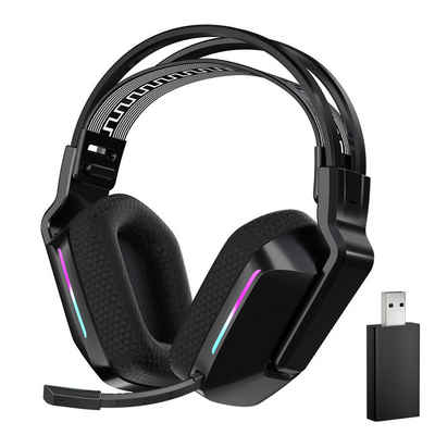 Powerwill Kabelloses Gaming-Headset Bluetooth GamingKopfhörer Over-Ear-Kopfhörer Kopfhörer (Wireless, Bluetooth, RGB-Beleuchtung,kompatibel mit PC, PS4, PS5, mit Federungsbügel)