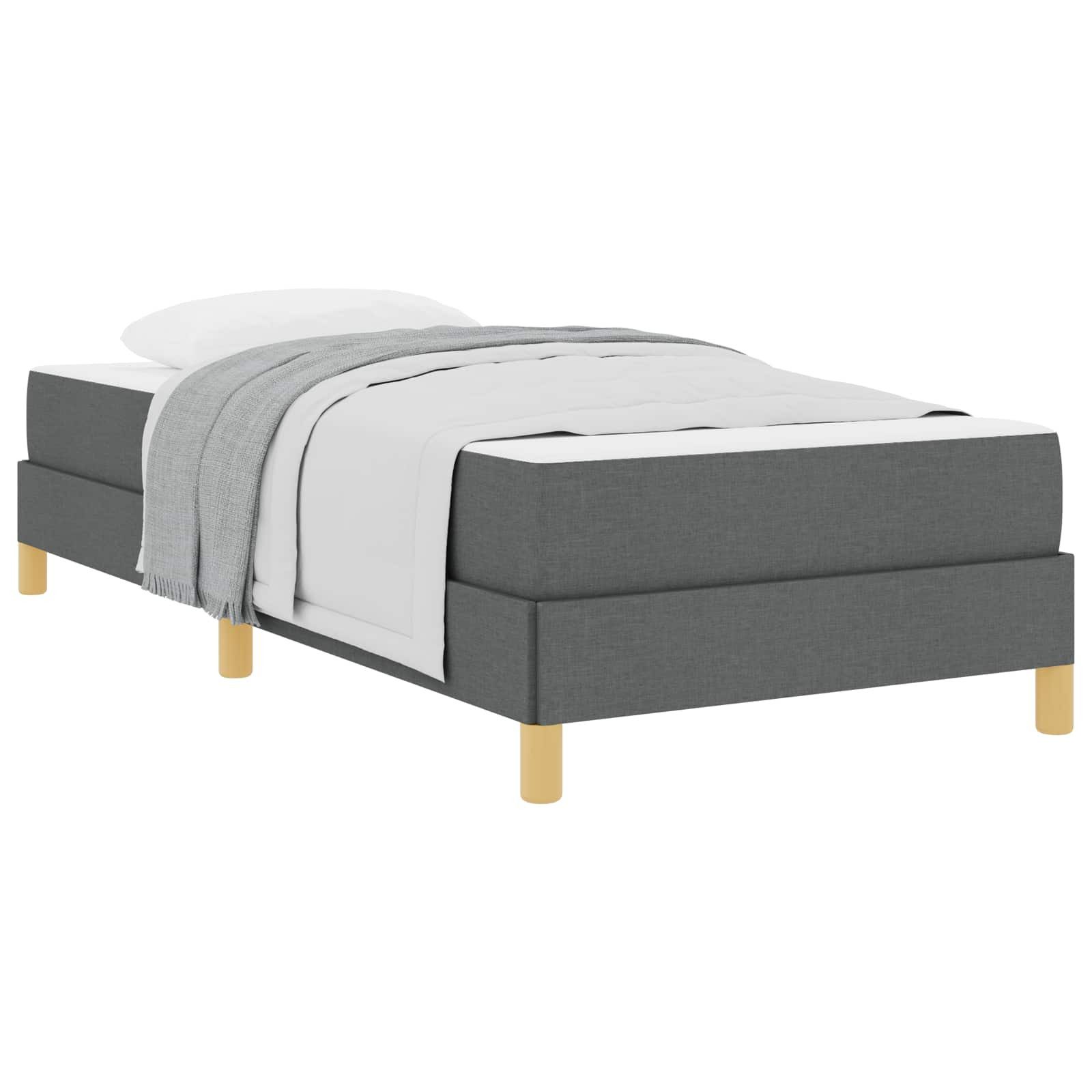 Bett Boxspringbett mit Matratze Dunkelgrau 100 x 200 cm Stoff