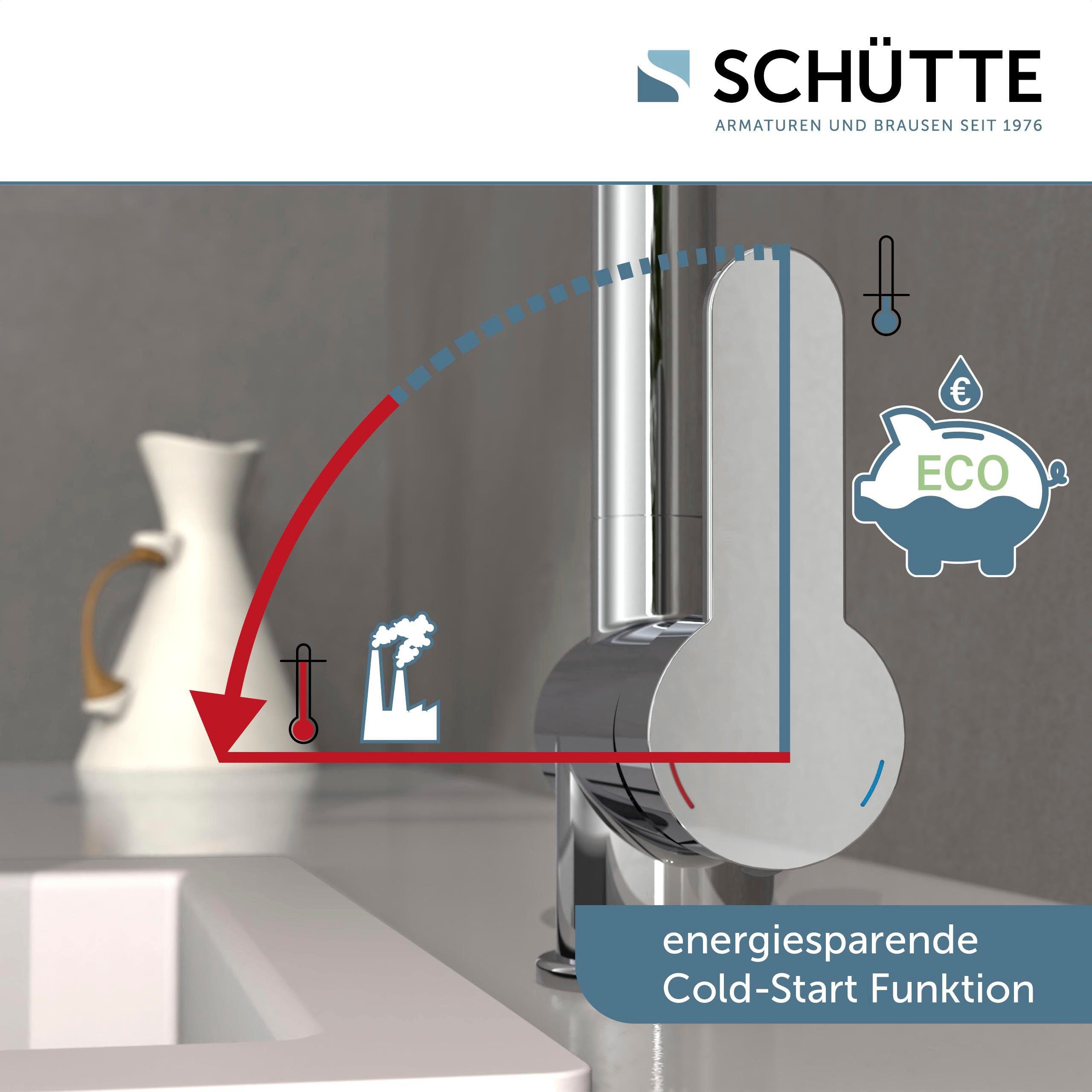 Spültischarmatur Niederdruck, chrom 360° Wasserhahn, Schütte Mischbatterie schwenkbarer London