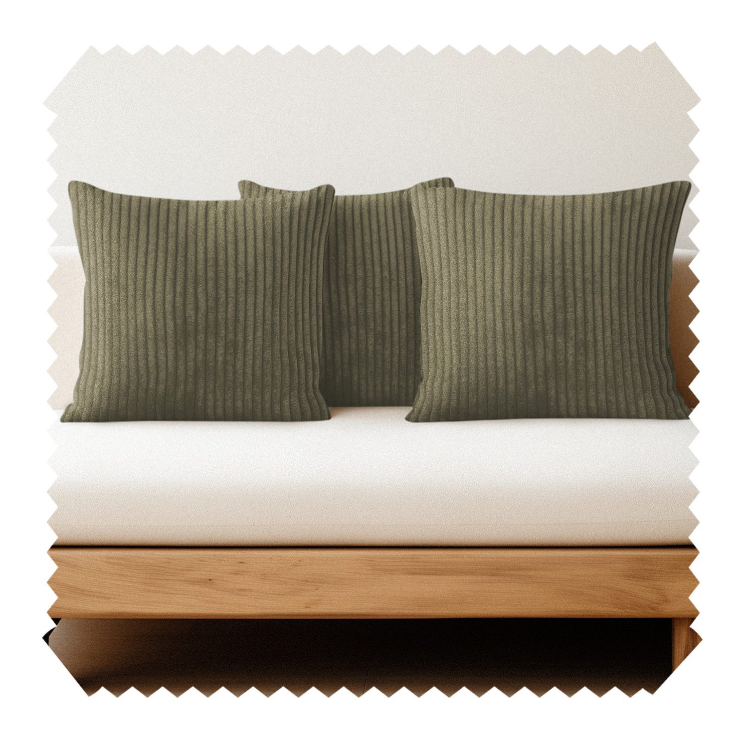 novely® Dekokissen 3er Set Dekokissen PORTO Cord-Optik Kissen Kissenbezug 40x40cm Füllung, Cord-Optik, Samtige Haptik, Fusselfrei, versteckter Reißverschluss