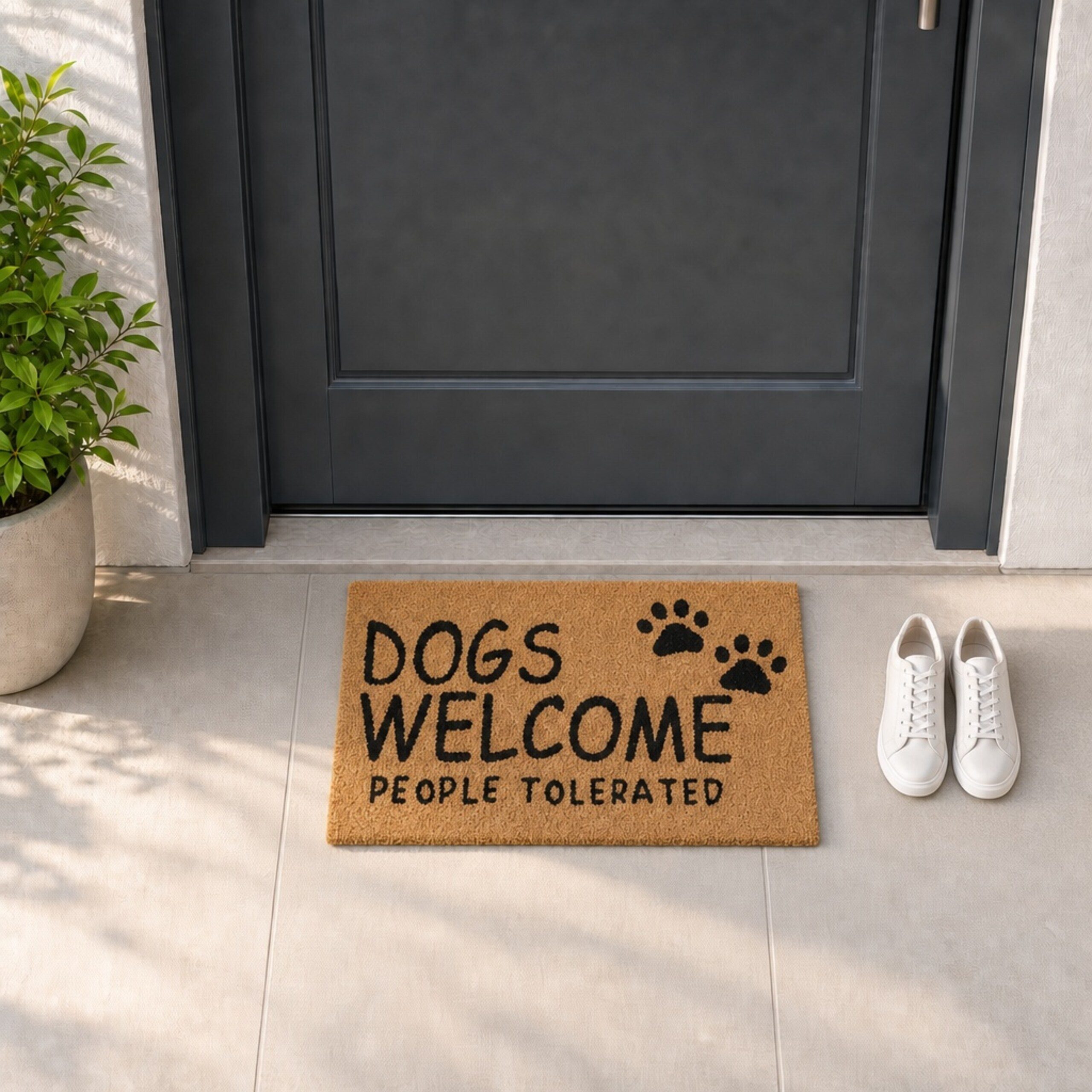 relaxdays Fußmatte Kokos "Dogs Welcome", Rechteckig, Höhe: 15 mm – Bild 3 von 5
