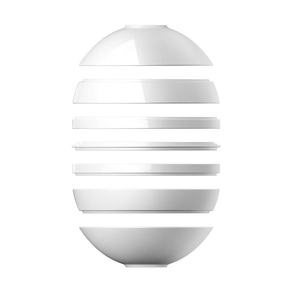 Villeroy & Boch Geschirr-Set Signature La Boule 7-tlg. Iconic White (7-tlg), Premium Porcelain, 7-teiliges Kombiservice, Geschirrset, Tafelservice, für 2 Personen