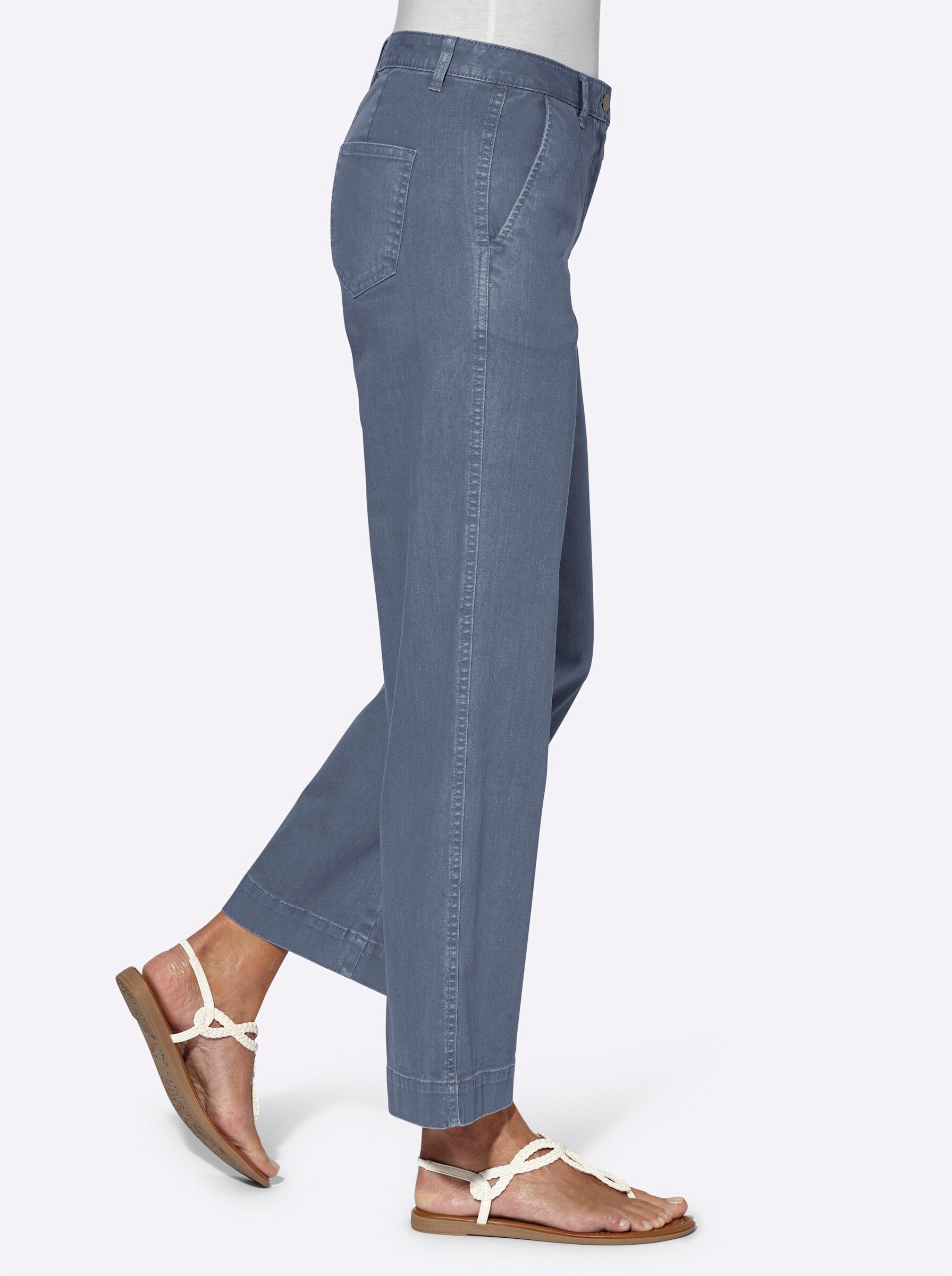 Witt Bequeme Jeans Jeans-Culotte komfortabel aus weichem Twill, knöchellang