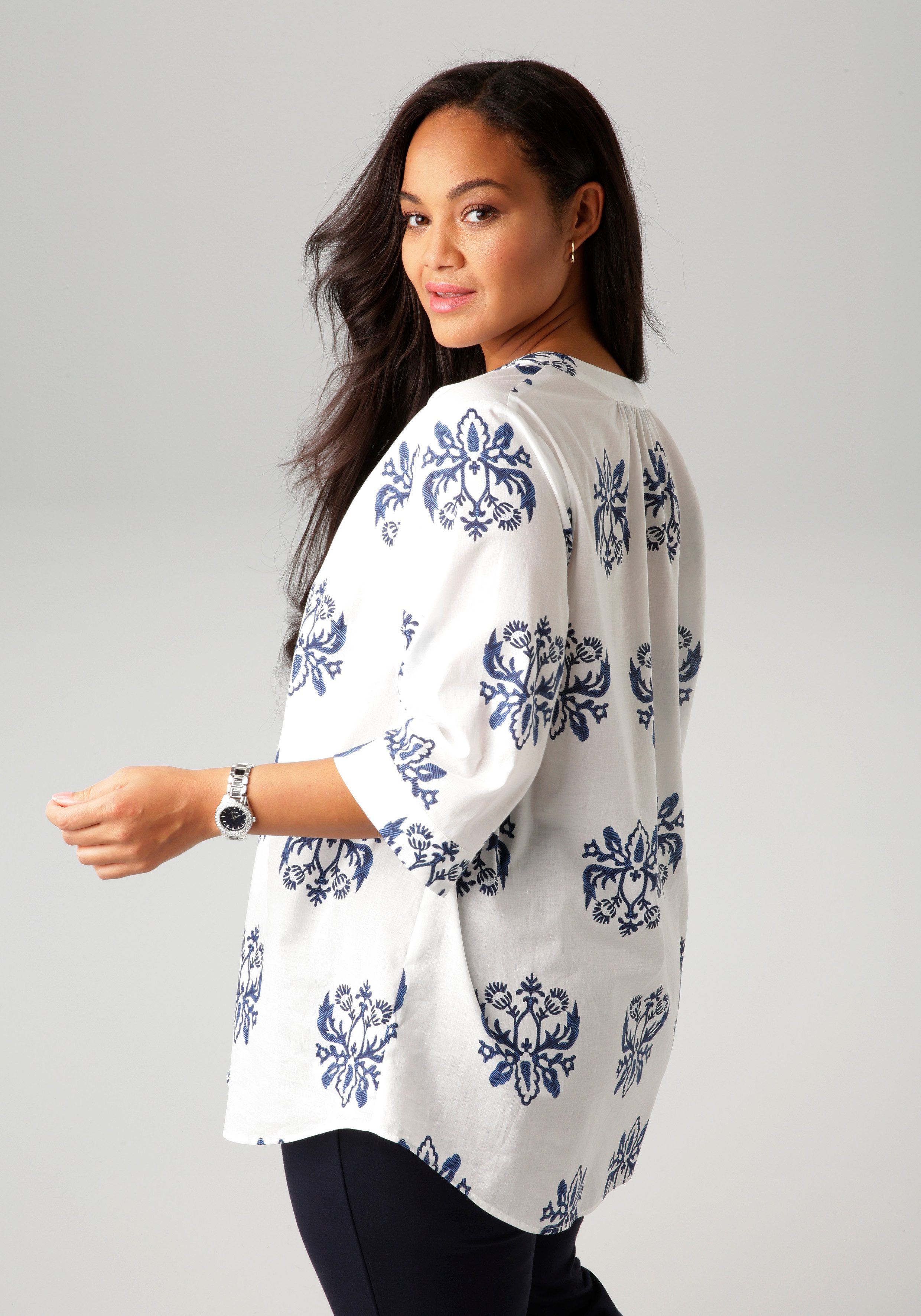 Aniston PLUS Longbluse mit Ornamenten bedruckt - jedes Teil ein Unikat günstig online kaufen