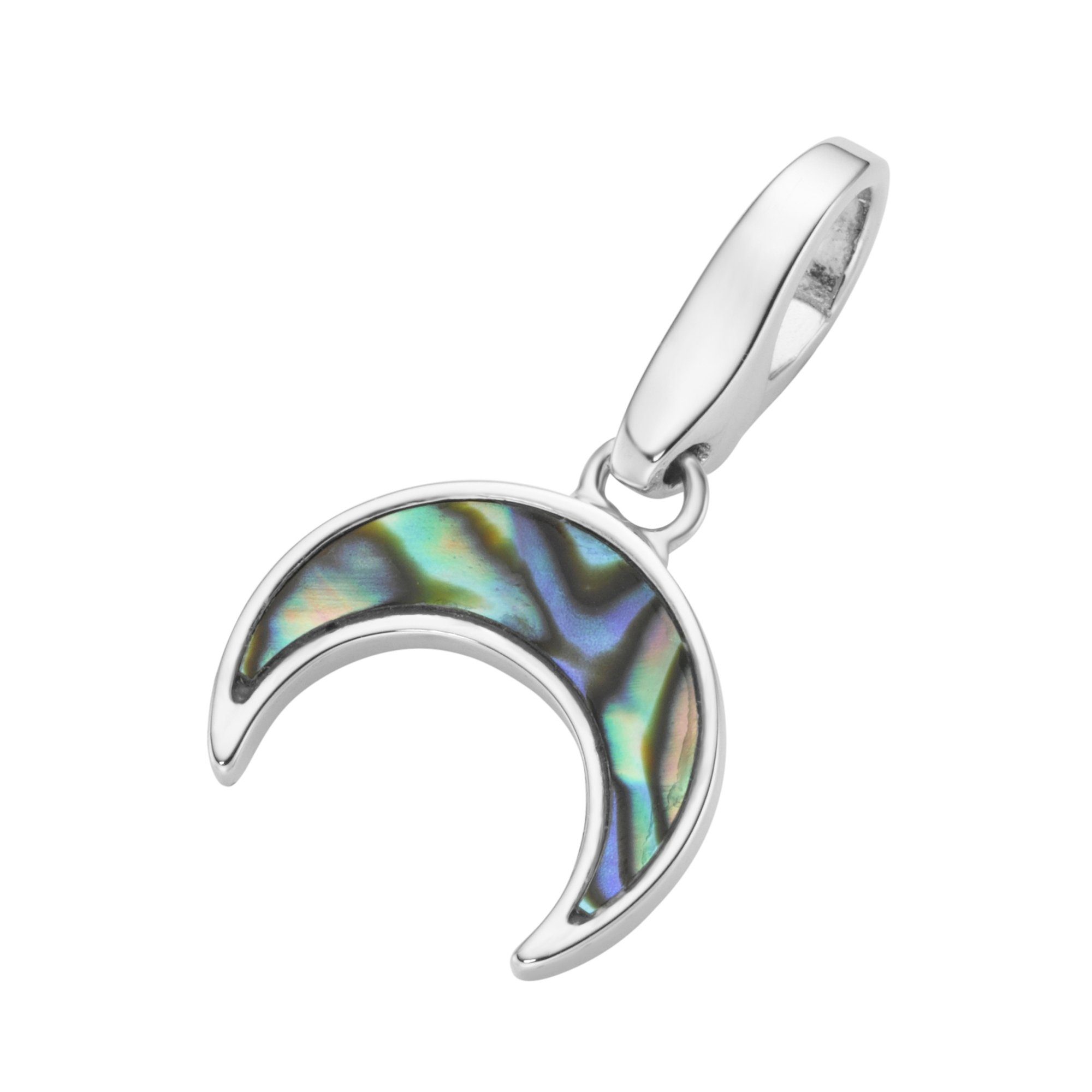 GIORGIO MARTELLO MILANO Charm-Einhänger Mond mit schimmernder Einlage, Silber 925