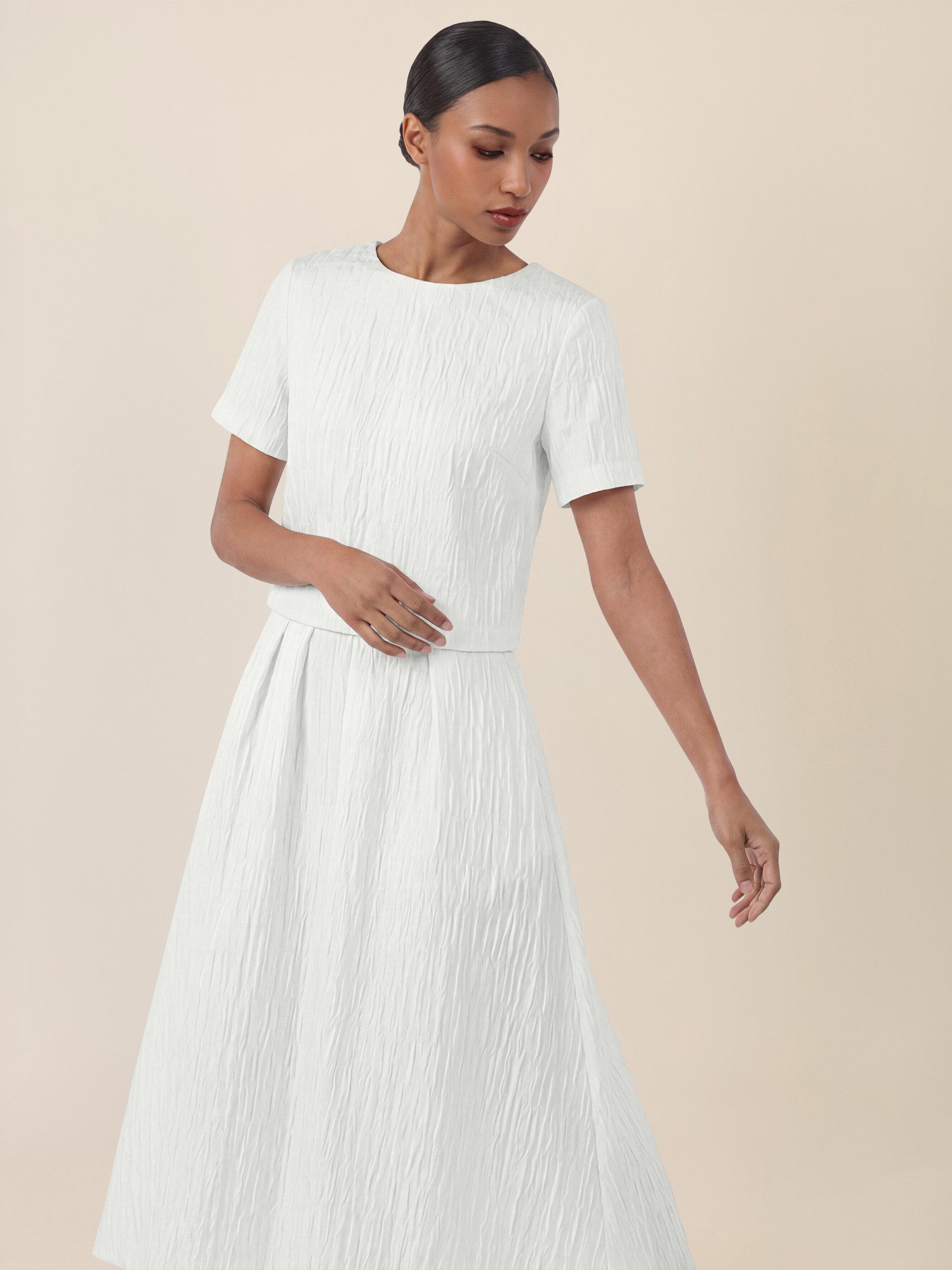 Apart Blusentop mit Struktur und Rundhalsausschnitt