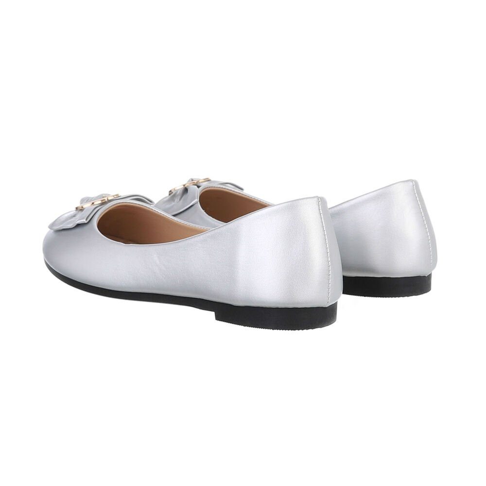 Ital-Design Damen Freizeit Ballerina (85894195) Blockabsatz Klassische Ballerinas in Silber