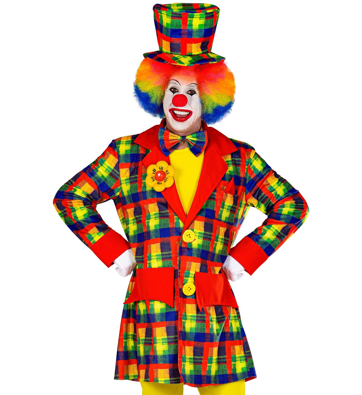 Widmann S.r.l. Clown-Kostüm Clown Kostüm 'Bailey' für Erwachsene, Mehrfarbig