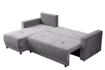 INOSIGN Ecksofa Navarra, Schlafsofa, 230cm, m. Bettfunktion (115/200cm) und Bettkasten, Recamiere beidseitig montierbar, in Cord