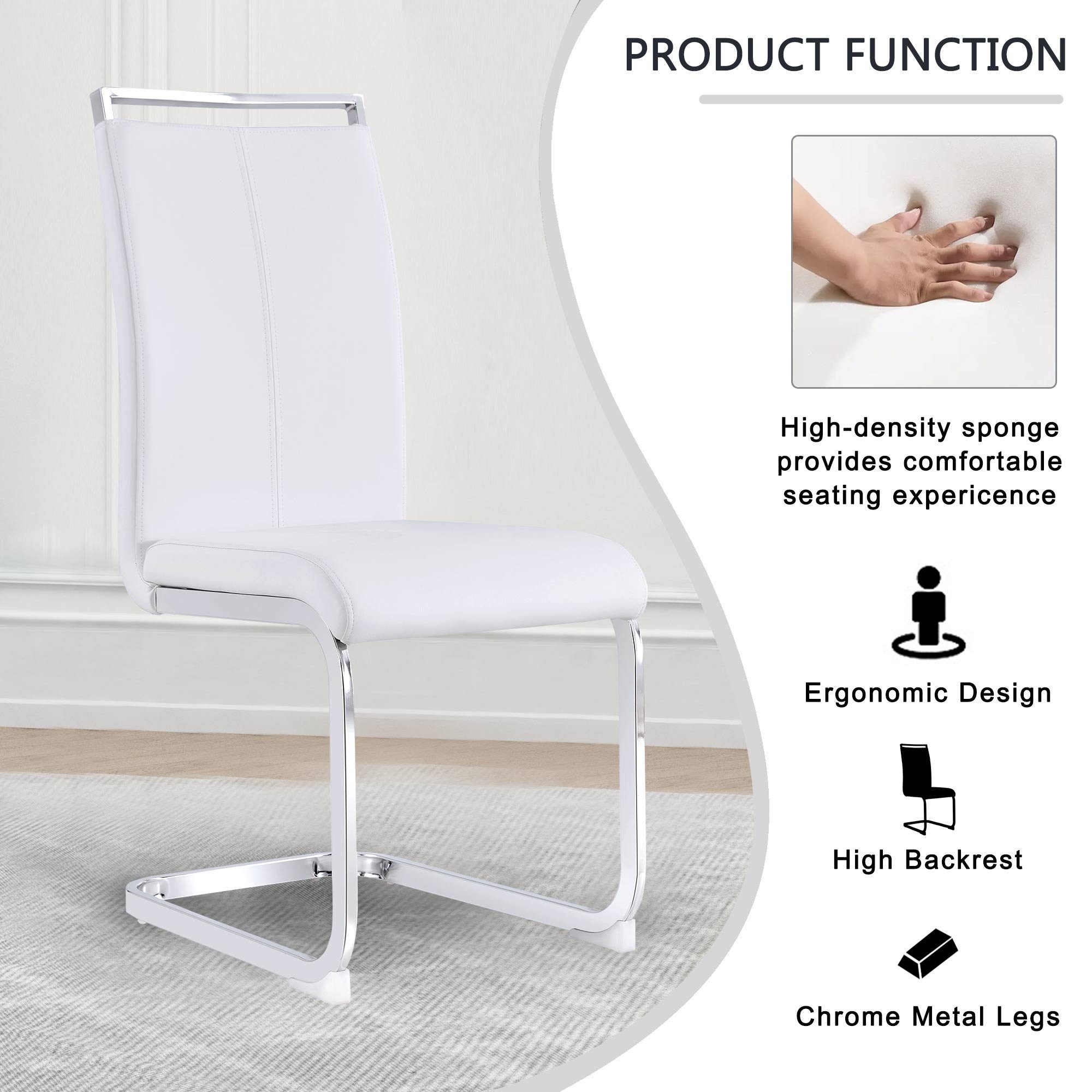 Merax Freischwinger (4 St), Schwingstuhl Esszimmerstuhl,4er Set,Polsterstuh günstig online kaufen