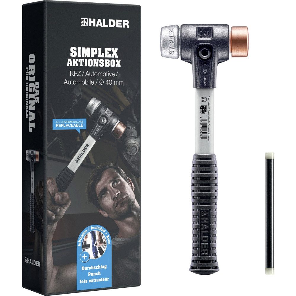 HALDER Hammer Halder SIMPLEX-Aktionsbox KFZ 3749s001 Schonhammer rückschlagsfrei 240
