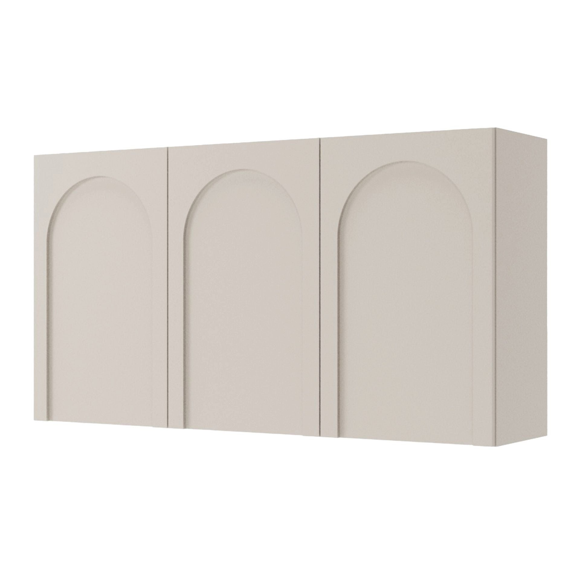 Selsey Sideboard ARKADIA, Sideboard mit grifflosen Türen mit Bogenausschnitt, Greige