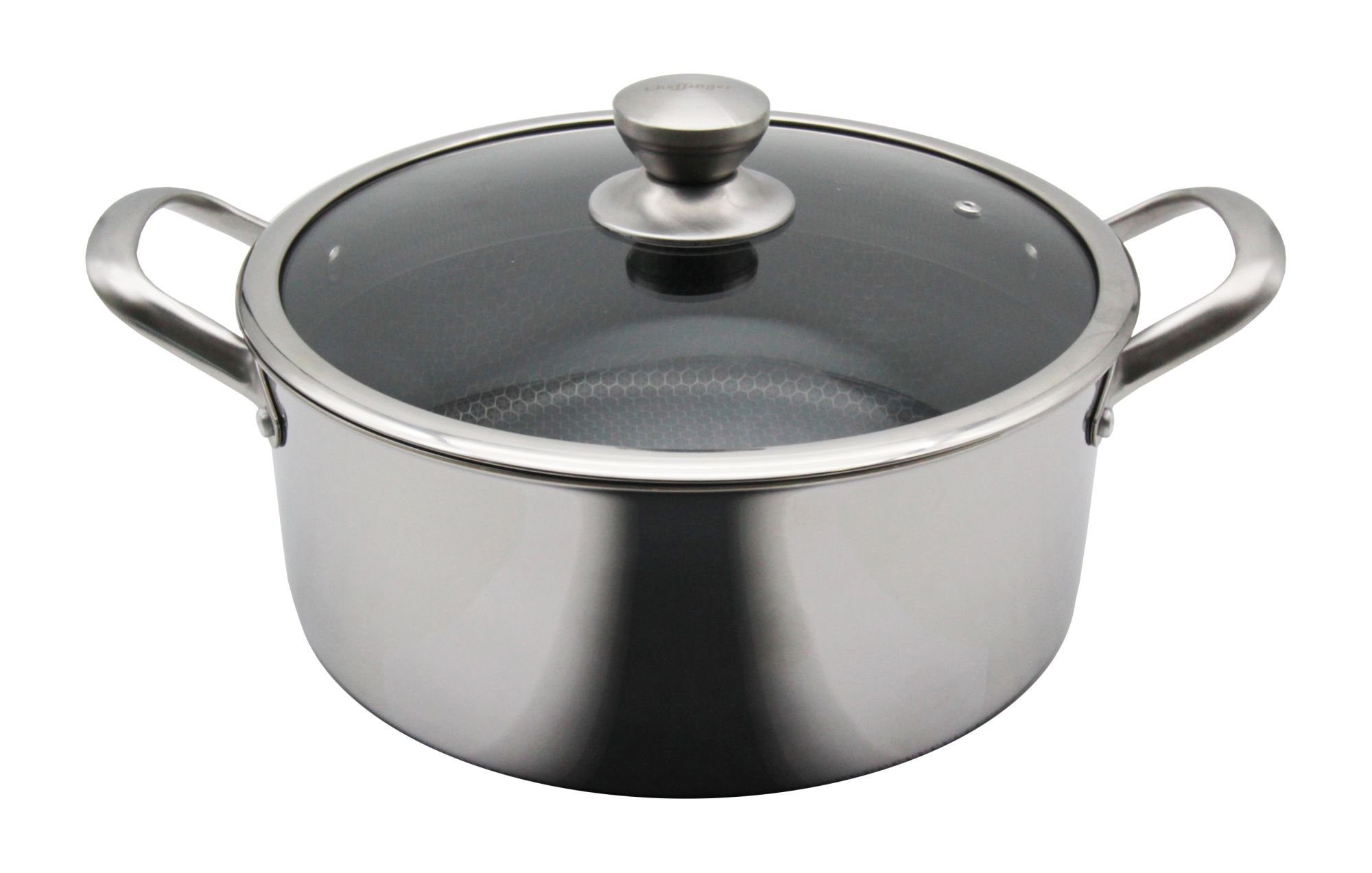 culinario Kochtopf, (1-tlg), Edelstahl Kochtopf hoch 28 cm  Waben-Antihaftbeschicht. 6, 2L Induktion | Suppentöpfe