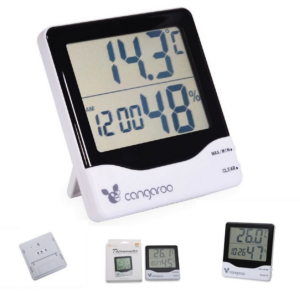 Cangaroo Raumthermometer Thermometer 3 in 1, 1-tlg., digitale Uhr