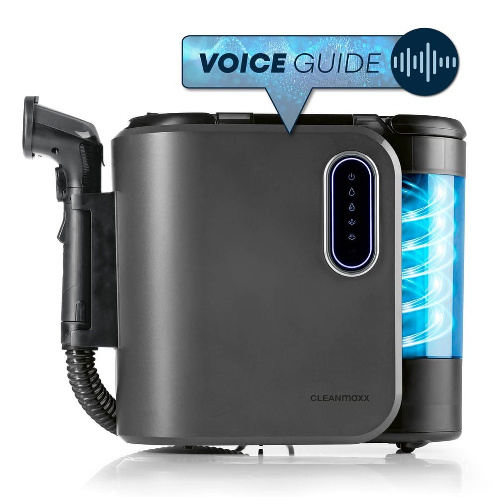 CLEANmaxx Teppichreinigungsgerät mit Dampffunktion 2000W und Voice Guide, 2000 W, Touchdisplay 4 Reinigungsmodi Matratze Teppich Boden Polster