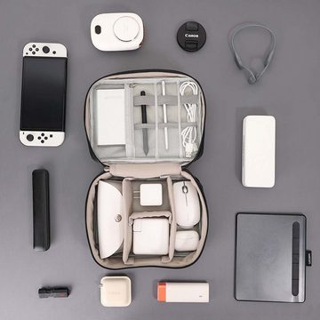 FIDDY Aufbewahrungstasche Digitale Reisetasche, Aufbewahrungstasche für Kopfhörer-Powerbank (Handtasche zur Organisation digitaler Produkte mit mehreren Gittern, 1-tlg)