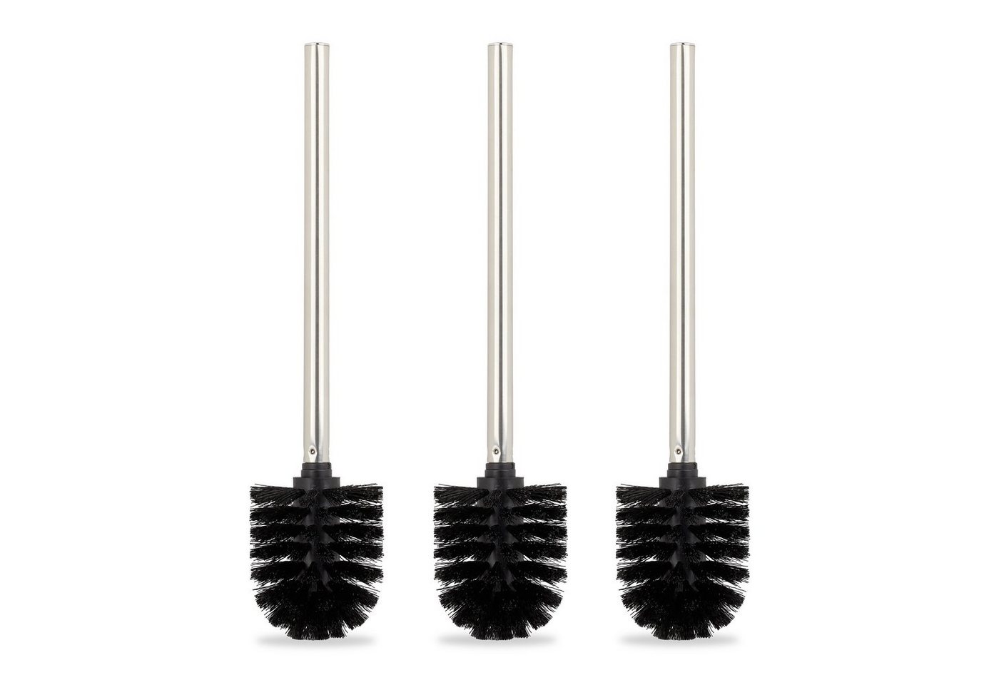 relaxdays WC-Reinigungsbürste Toilettenbürste 3er Set schwarz, Alle gängigen WC-Garnituren, (3-tlg)