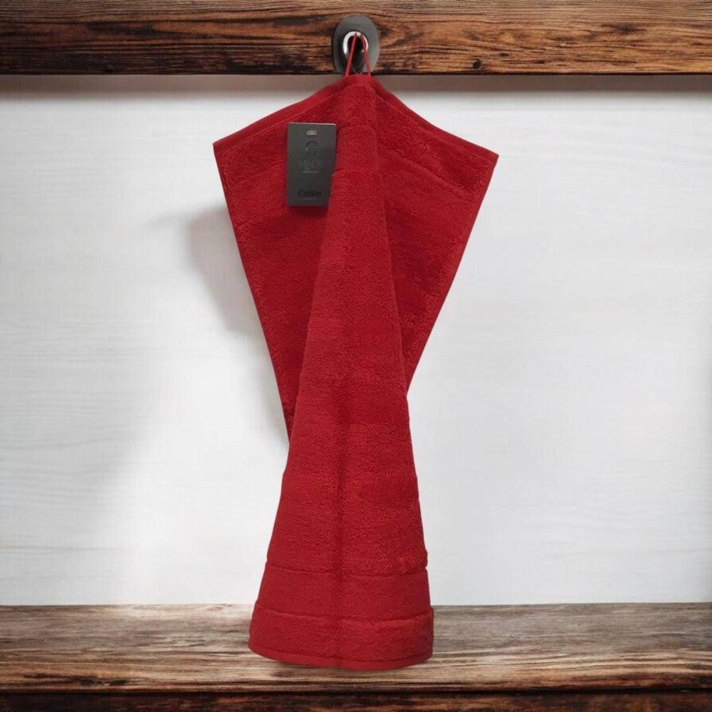 Cawö Gästehandtuch Noblesse2 Uni in Rot von Cawö, Velour