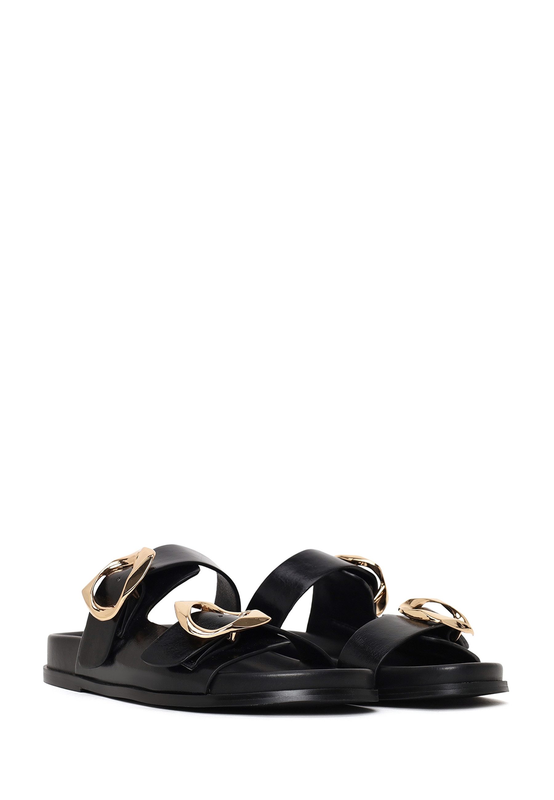 Derimod Pantoletten aus Kunstleder Mules Kunstleder, Synthetikfutter, Schicke Schnallen, Slip-On-Stil