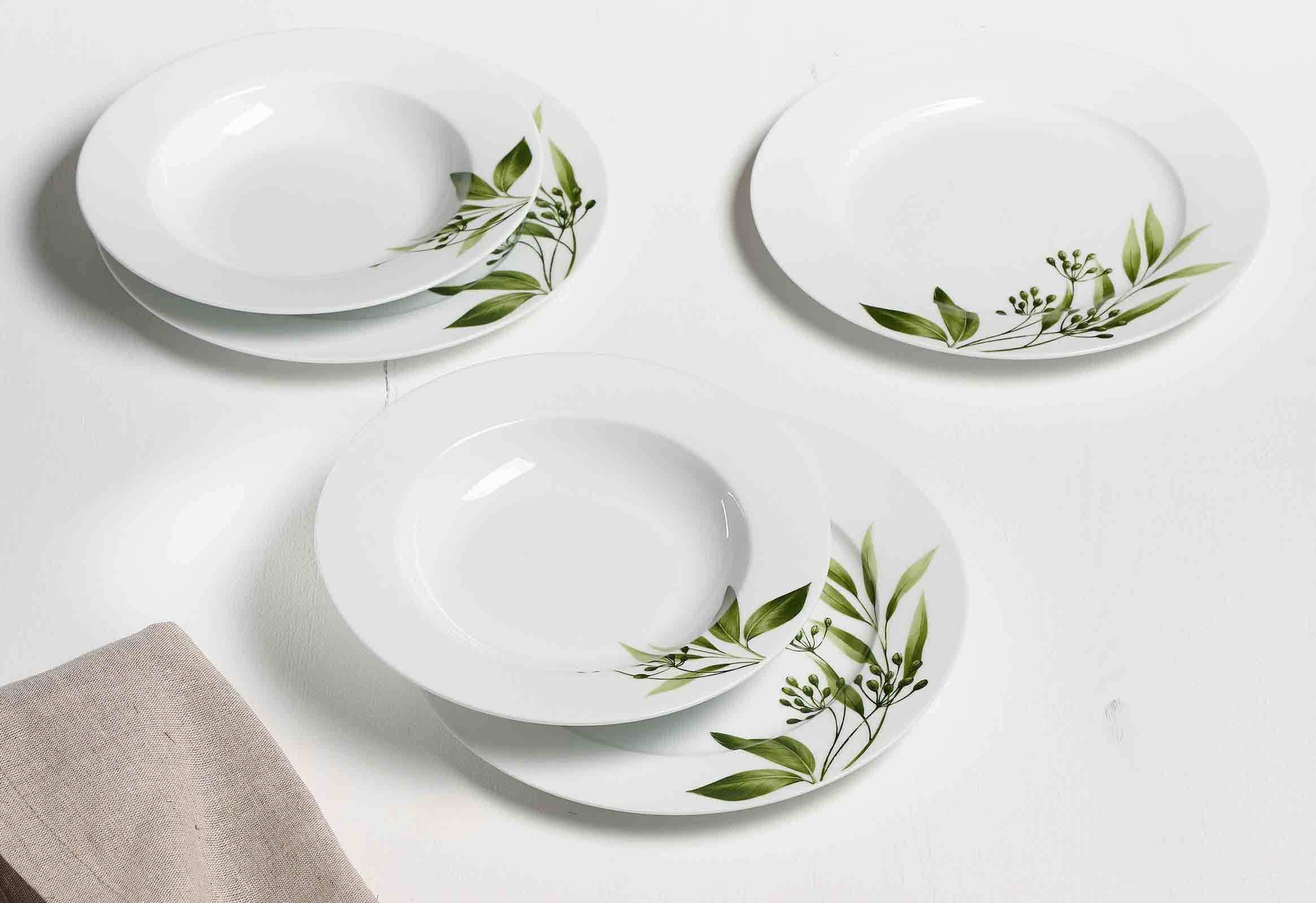 Ritzenhoff & Breker Frühstücks-Geschirrset Evora Frühstücksservice 24er Set (24-tlg), 6 Personen, Porzellan