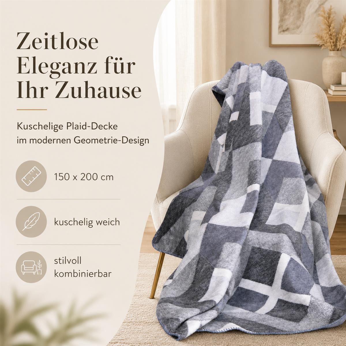 Plaid Plaid Kuscheldecke Decke - 150x200 cm - Extra Weich & Flauschig, SEI Design, Deko Wohnzimmer Überwurf für Couch