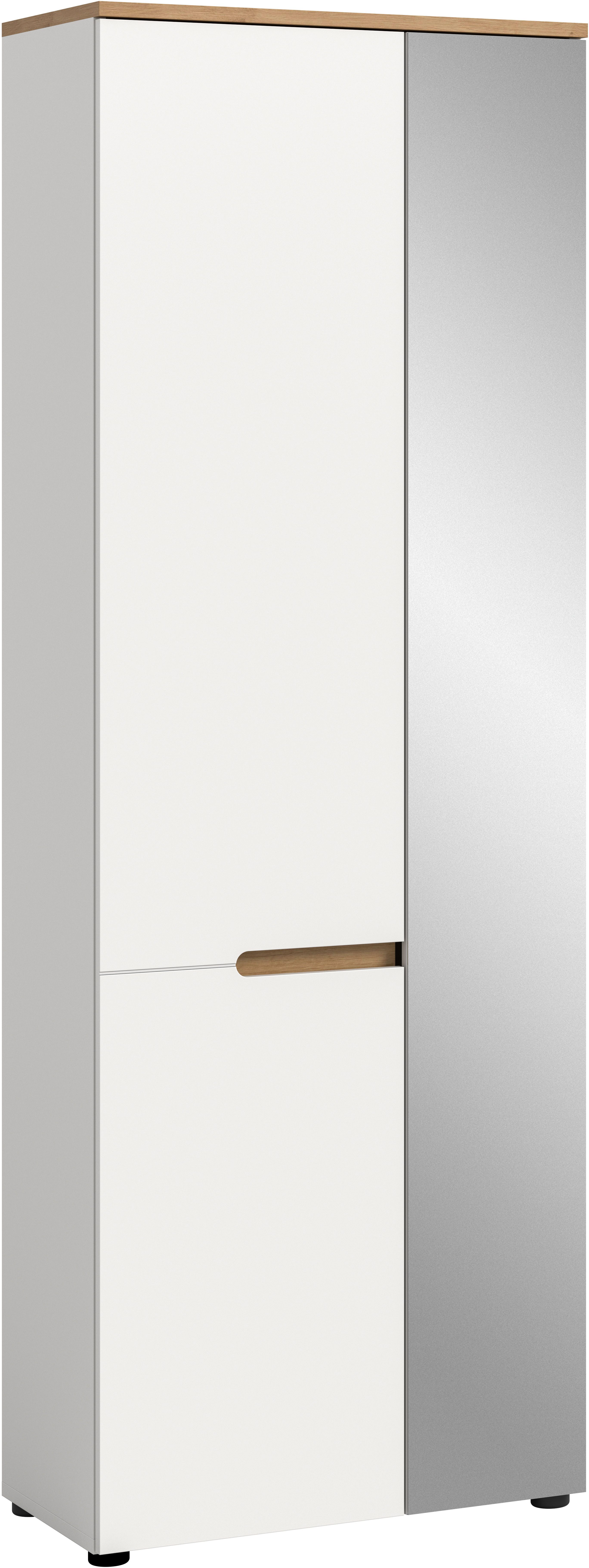 Home affaire Garderobenschrank REHAT, TOPSELLER!, Höhe 190cm, 2 Türen, 6 Fächer, 1 Kleiderstange (1-St., in verschiedenen Farben erhältlich) Garderobe, Flurschrank, Dielenschrank, Kleiderschrank, Garderobenmöbel