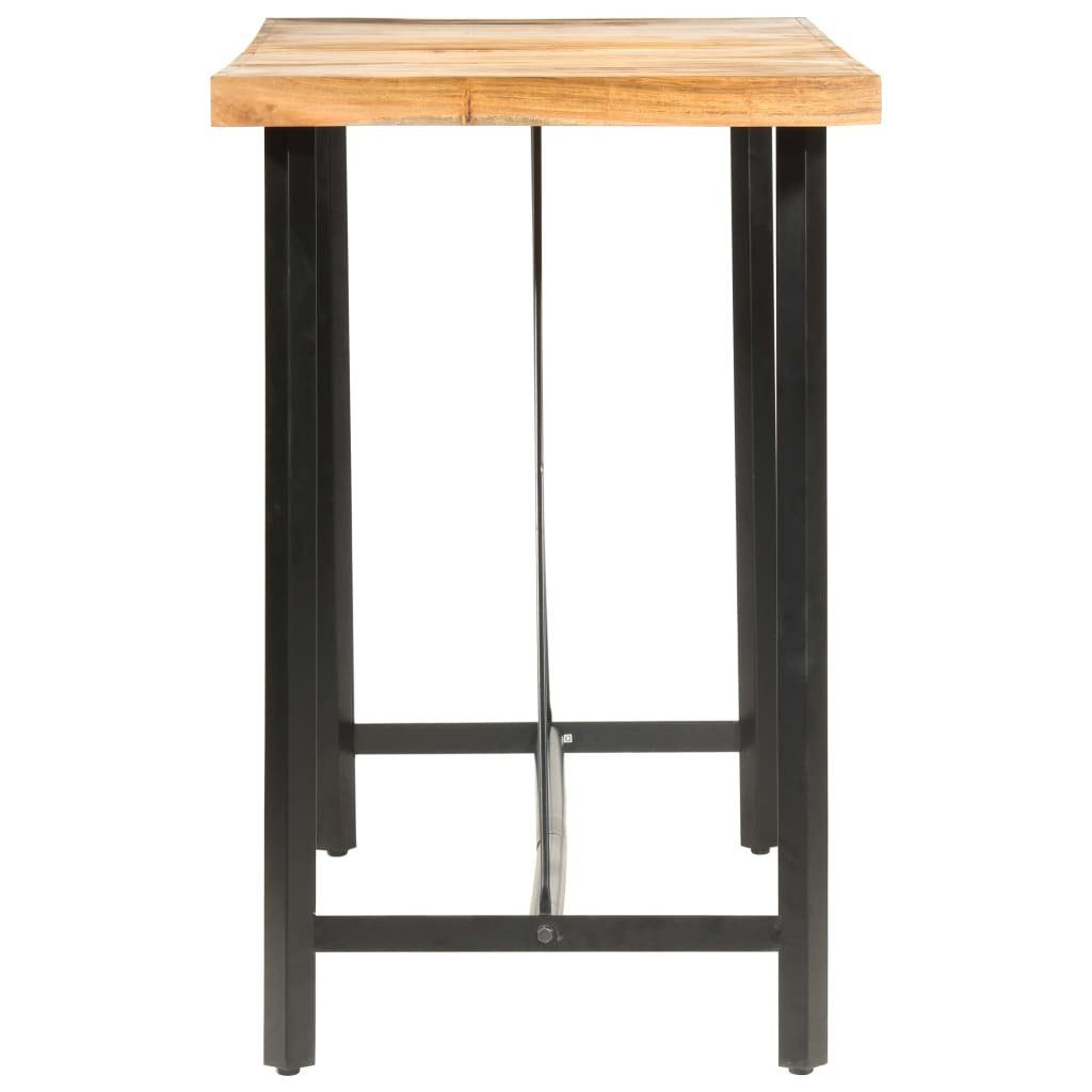 vidaXL Essgruppe 9-tlg. Bar-Set Massivholz und Echtleder, (9-tlg)