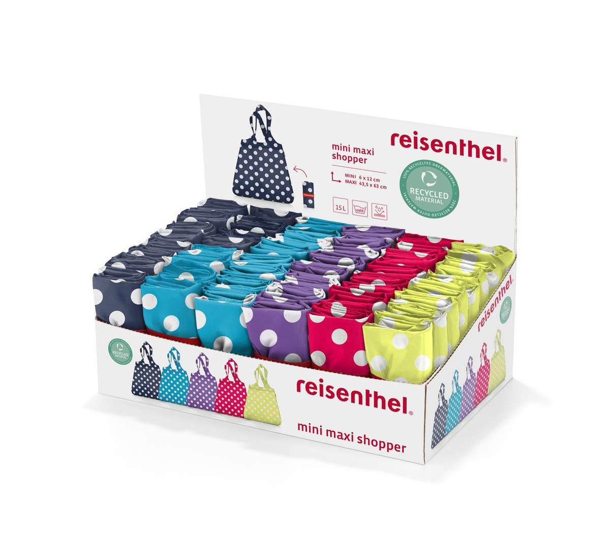 REISENTHEL® Einkaufsshopper mini maxi shopper collection #37 dots white (1 Stück), mini maxi shopper