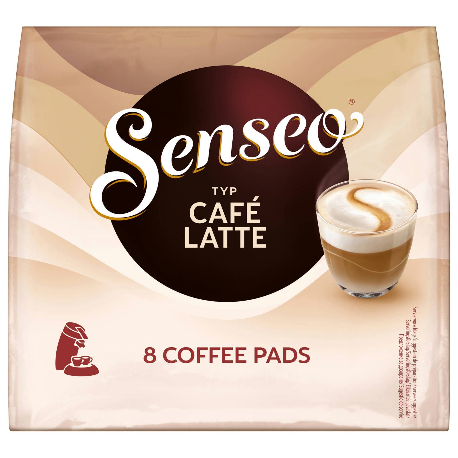 Senseo Kaffee Pads Typ Café Latte 80 Getränke Kaffeepads, (Packung, 10er Pack)