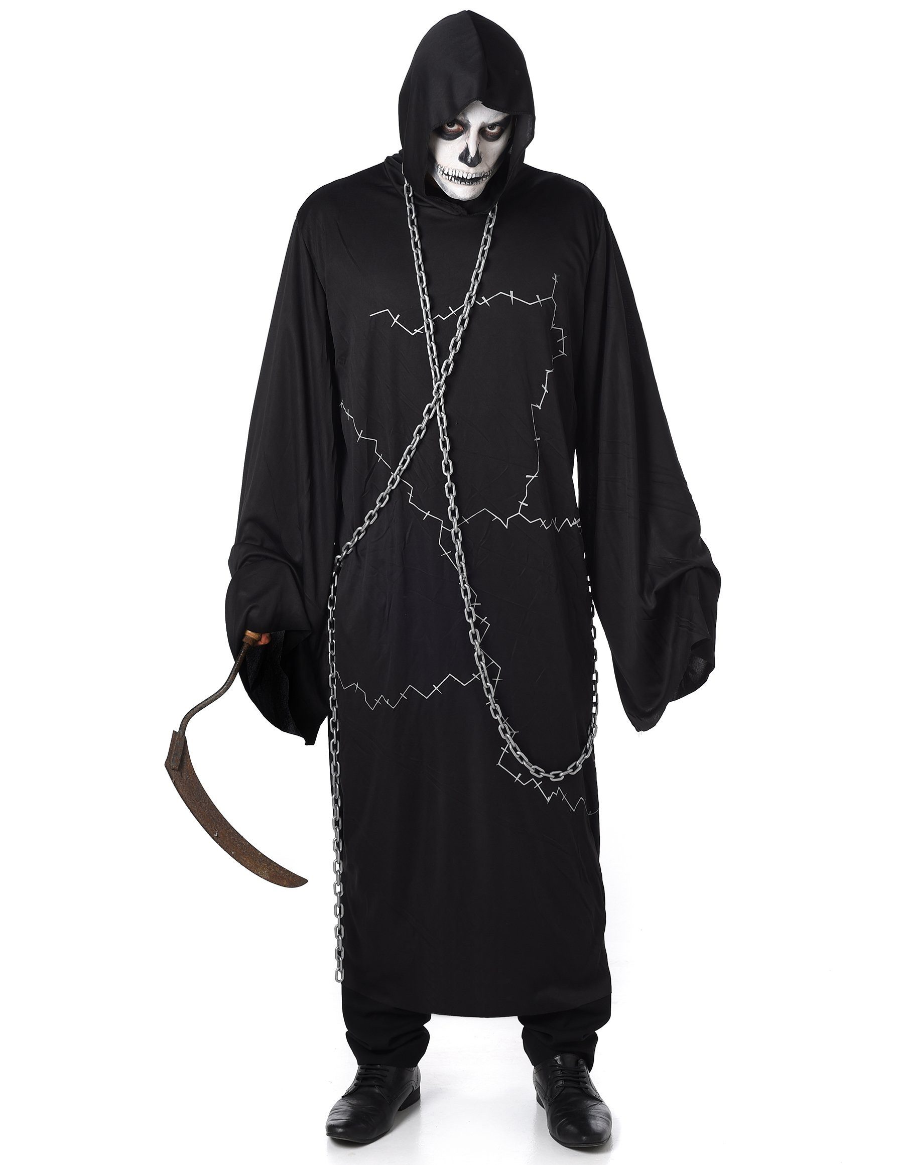 REDSUN Kostüm Gruseliger Ghul Halloweenkostüm Geist schwarz-weiss