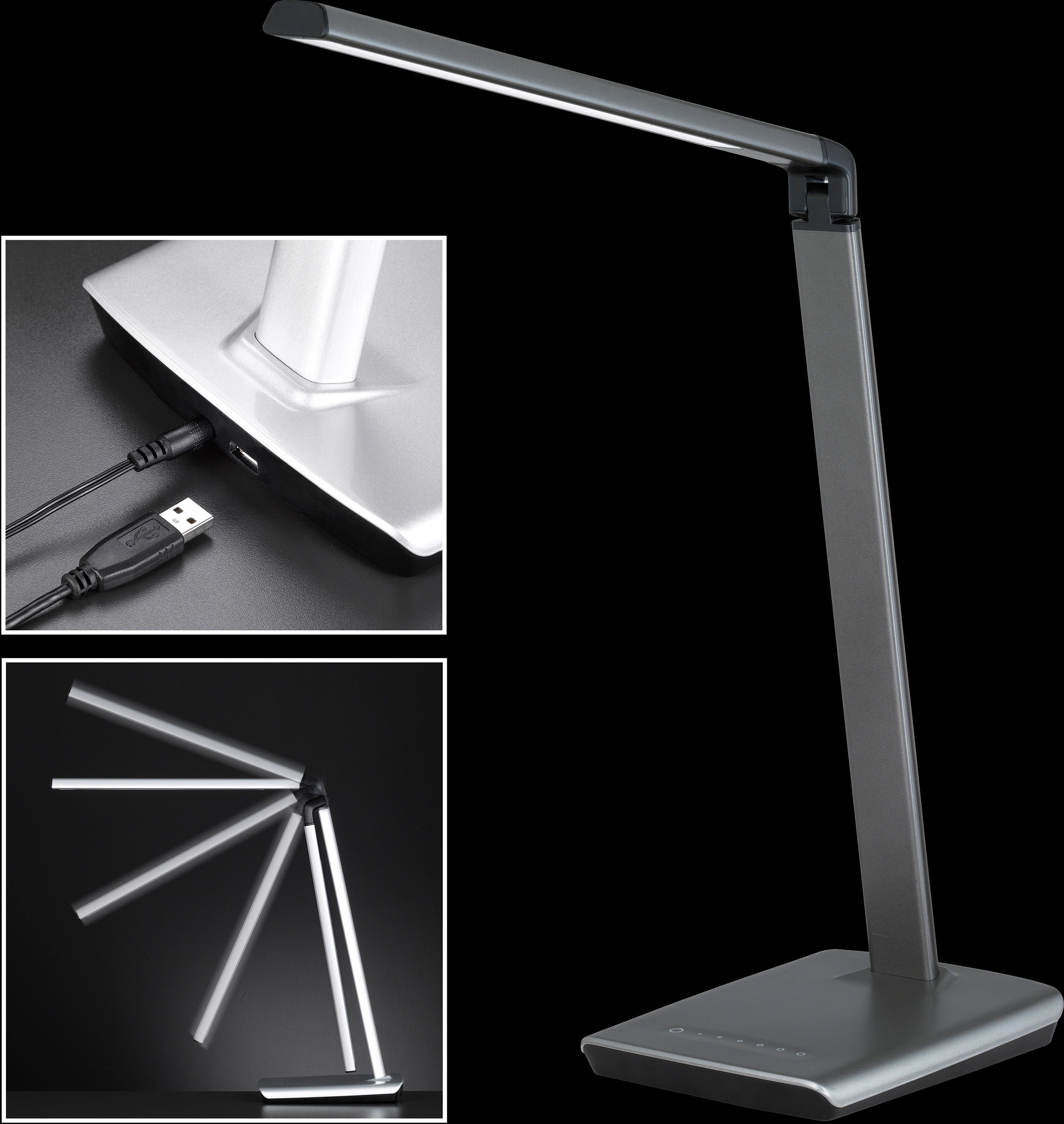 FISCHER & LED LED HONSEL warmweiß Schreibtischlampe Bright, kaltweiß Dimmfunktion, integriert, - fest