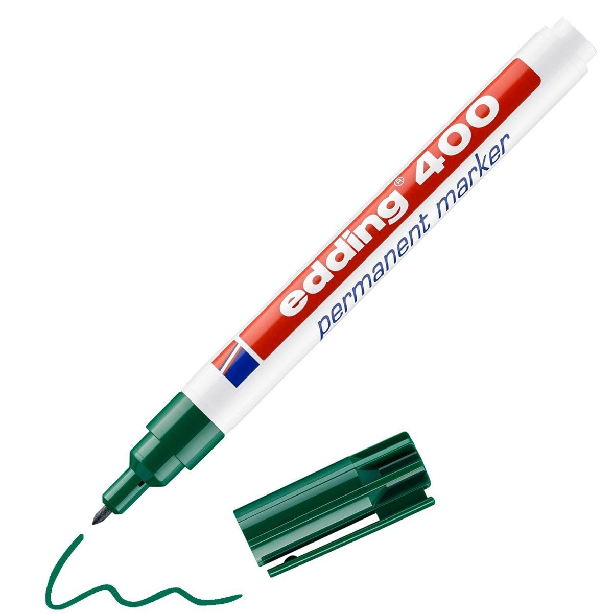 edding Permanentmarker Permanentmarker 400 nachfüllbar mit Rundspitze 1 mm grün, nachfüllbar wisch und wasserfest lichtbeständig