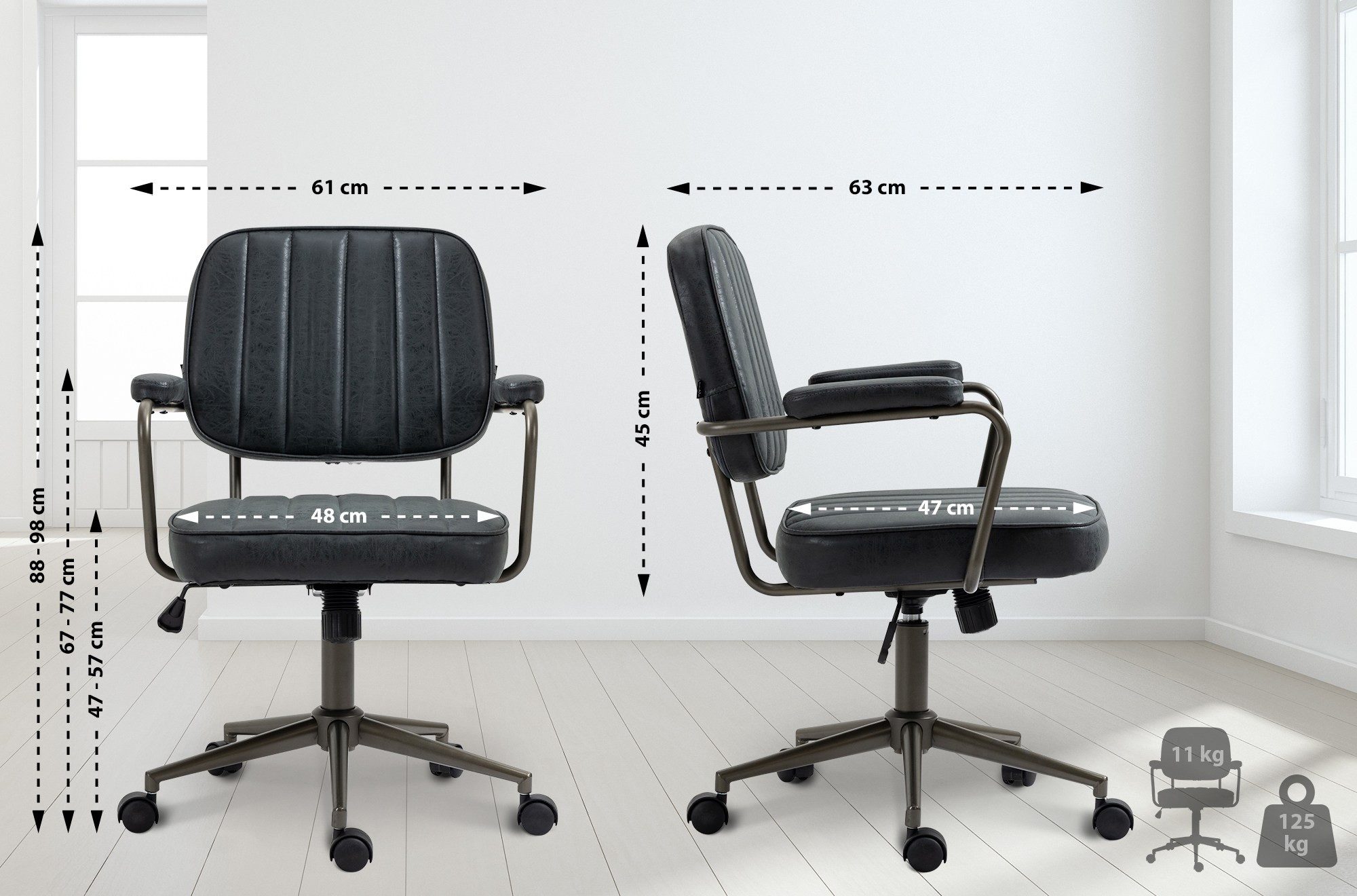 CLP Schreibtischstuhl Natrona, gesteppt, mit Wippmechanismus günstig online kaufen