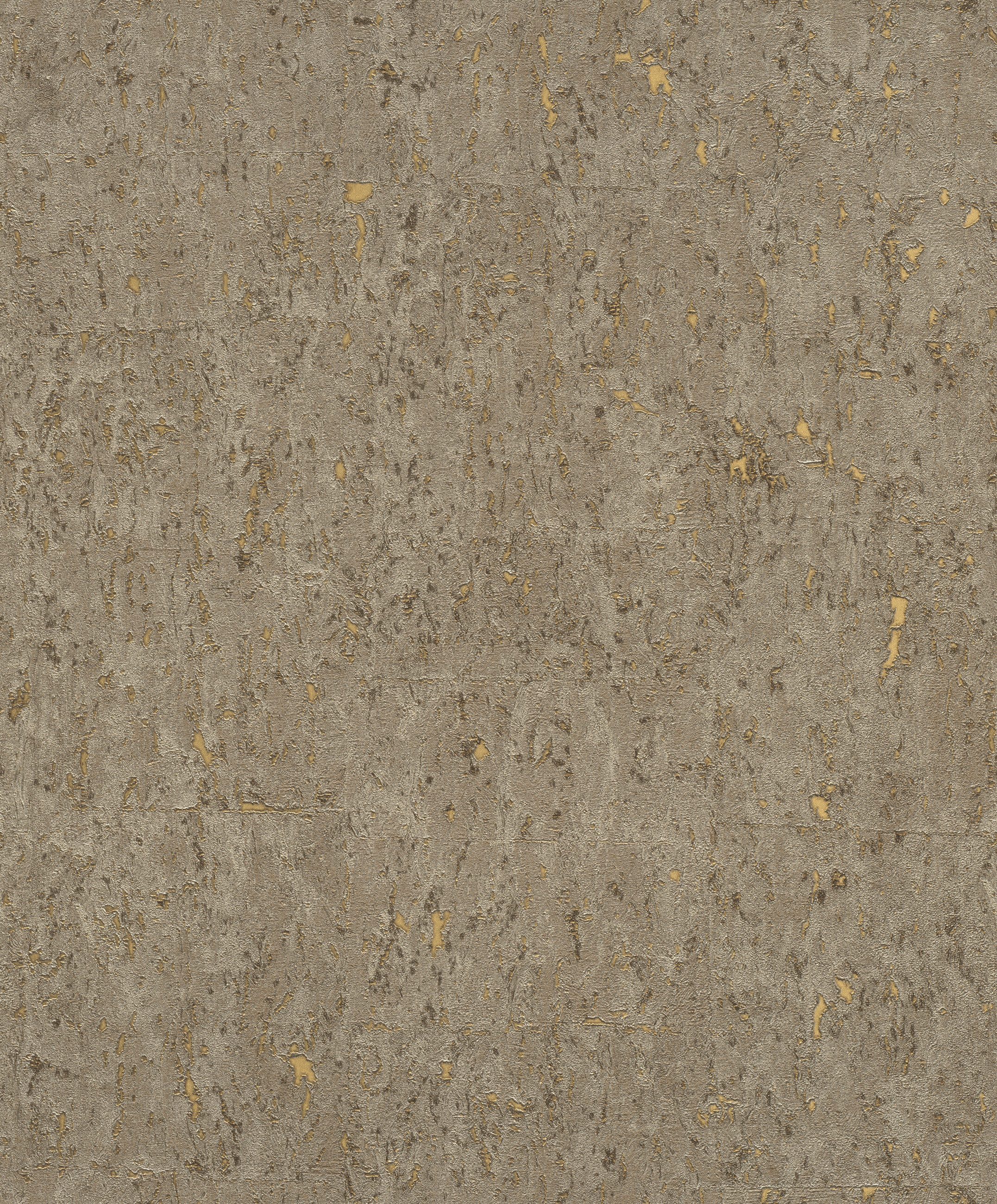 Rasch Vliestapete Korkoptik - Vinyltapete Gold, Industrial-Optik, Korkoptik, Metalloptik, Glanzeffekt, Rostoptik, (1 Rolle, 1 St., 10,05 m x 0,53 m), gute Lichtbeständigkeit, feucht abwischbar, restlos abziehbar