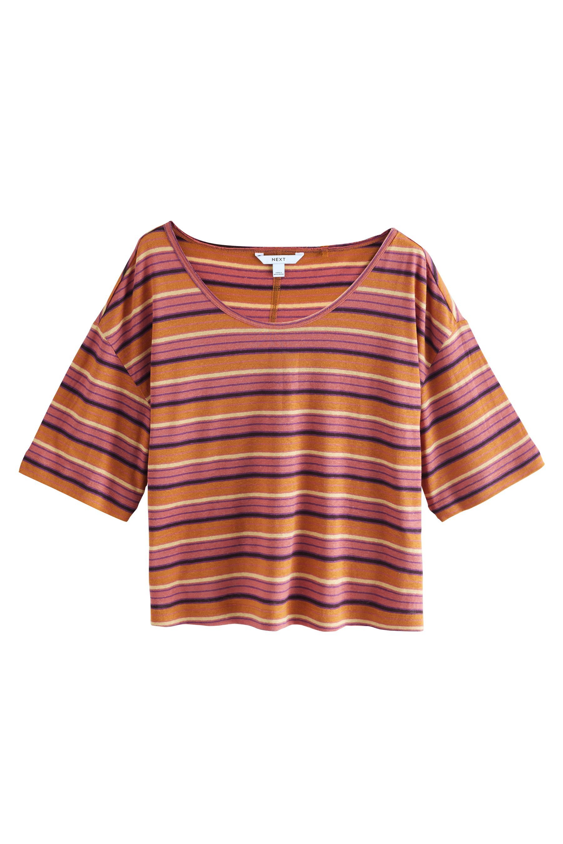 Next T-Shirt Weiches T-Shirt mit U-Ausschnitt, Leinen-Modalmix (1-tlg)