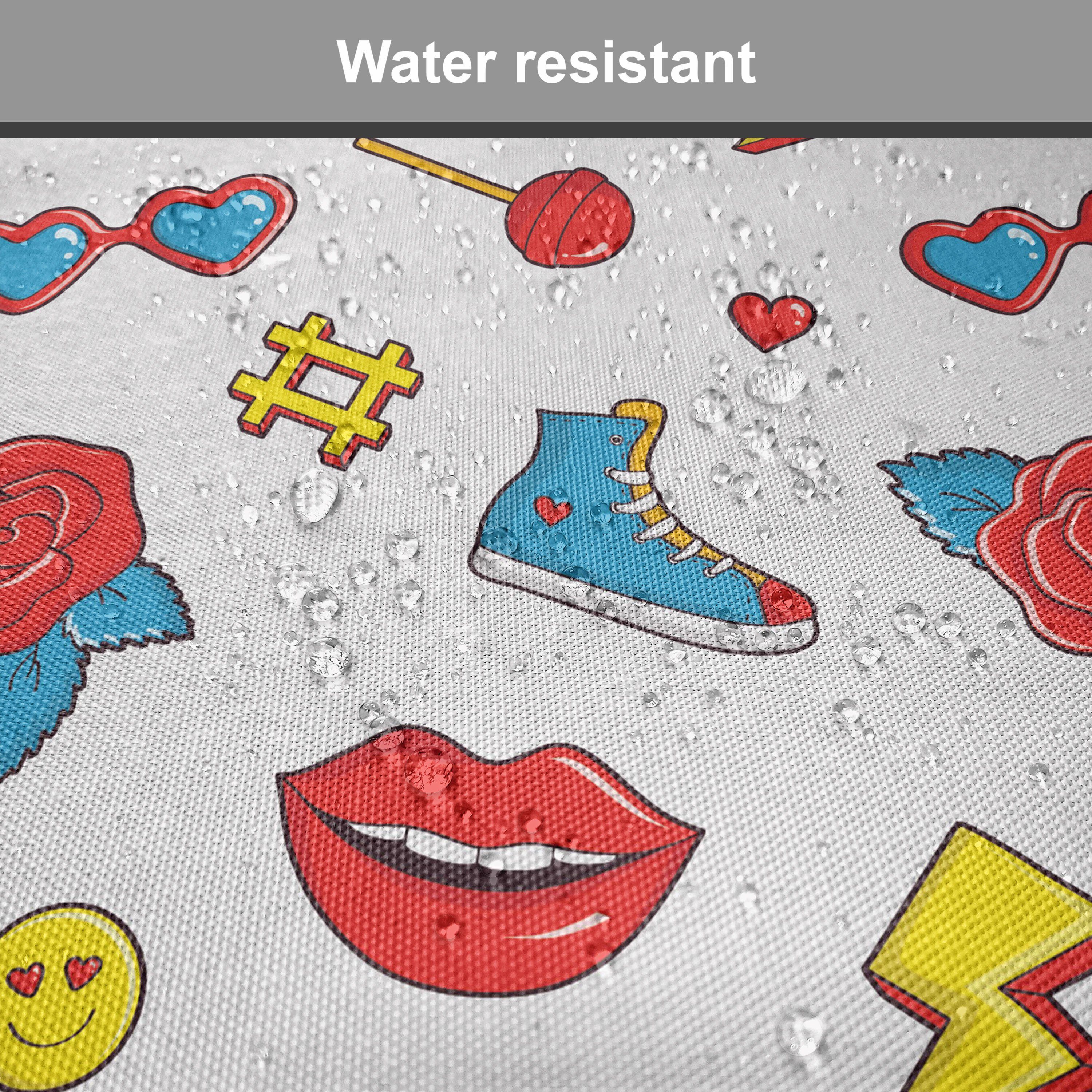 Abakuhaus Stuhlkissen Dekoratives wasserfestes Kissen emoji mit Riemen Hipster-Pop-Art Küchensitze, Comics für