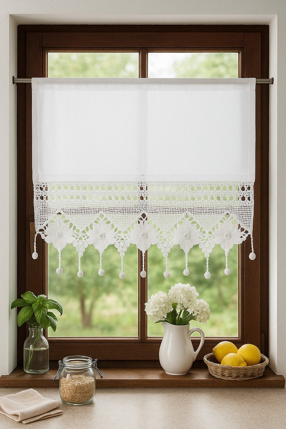 HOSSNER - ART OF HOME DECO Scheibengardine 35x60 cm (1 St), blickdicht, Bau günstig online kaufen