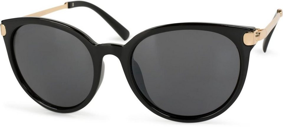 Metall Rahmen 09020120 styleBREAKER Damen Runde Sonnenbrille mit get/önten Polycarbonat Gl/äsern und Glitzer Side Shield