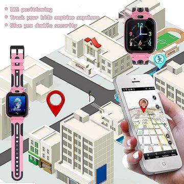 Gontence Uhr für Kinder mit Videoanruf,SOS,Sprachchat,Wecker Smartwatch GPS-Ortung,400mAh Smartwatch