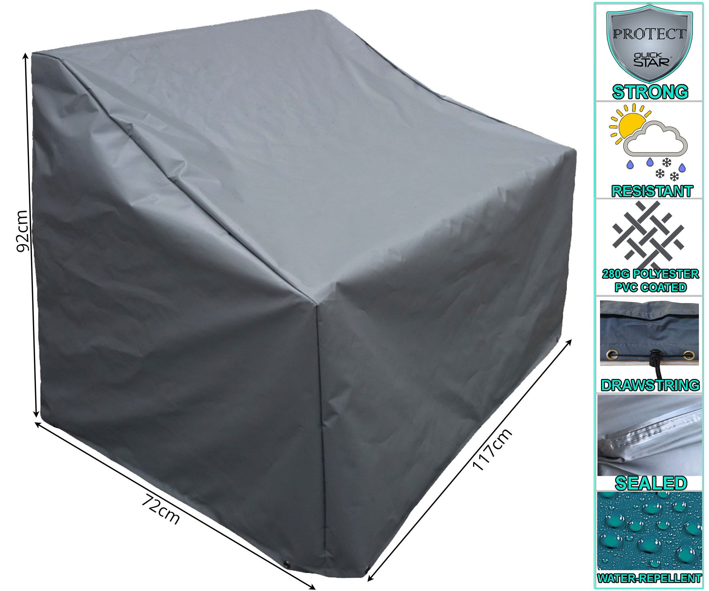 Quick Star Gartenmöbel-Schutzhülle Schutzhülle Bahia Sofa Grau 117x78x92/57 günstig online kaufen