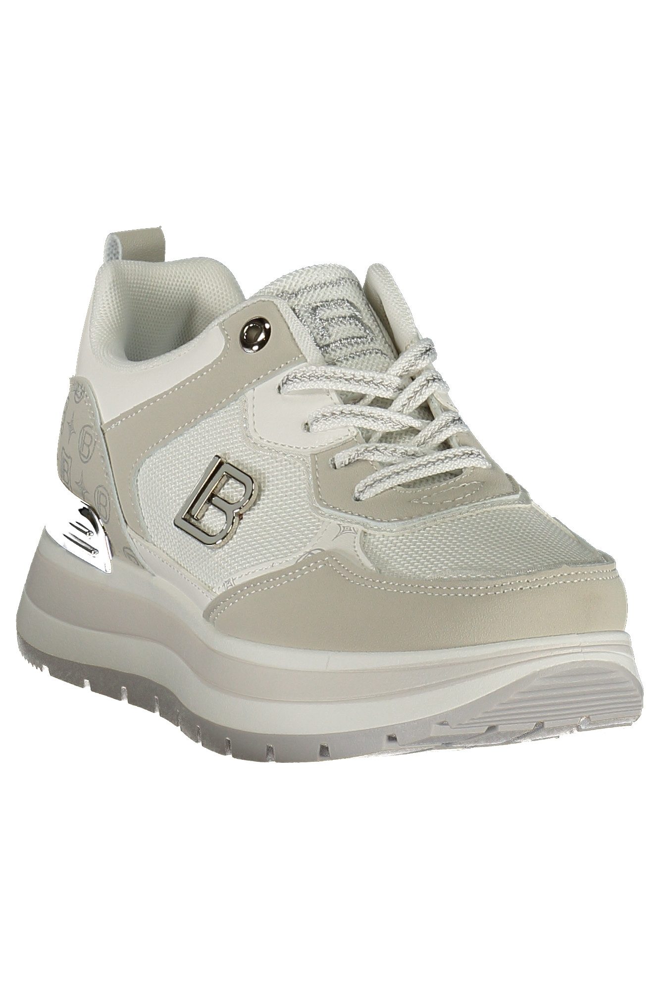 Laura Biagiotti Sneaker Eleganter Damen-Sportschuh: Weiß mit grauen