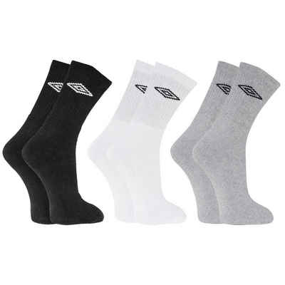 United Labels® Socken Umbro Socken - Sportsocken Herren Männer Schwarz/Weiß/Grau (3er Pack)