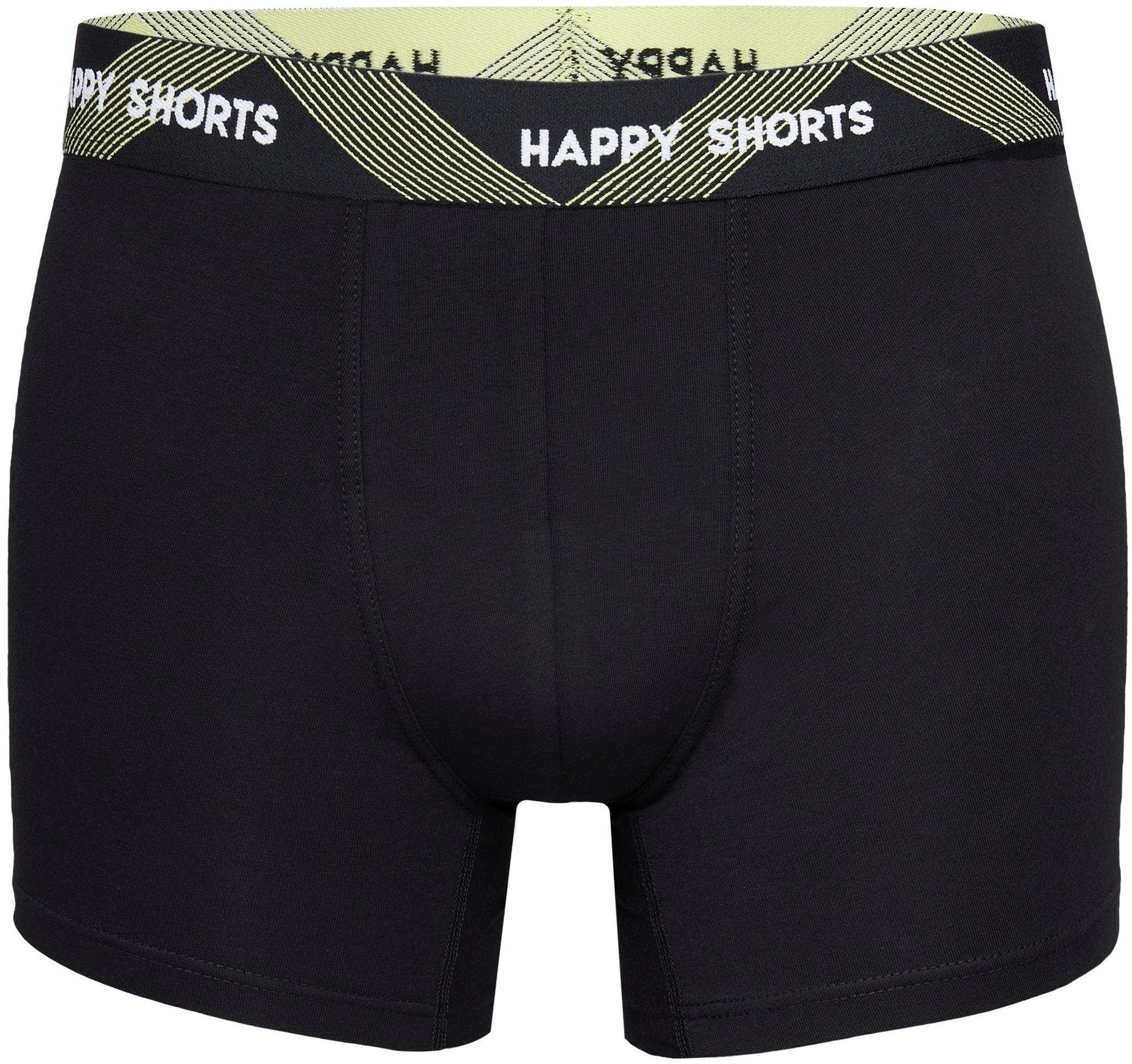farblicher Trunk SHORTS Trunk Bund Herren 2 Happy Jersey HAPPY Shorts Uni Pants 4 Schwarz (1-St)